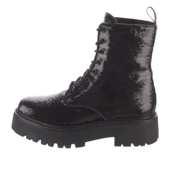 New Celine BULKY Sequined Strap-Up Combat Boot Size 39 US Size 9 - Picture 12 of 12